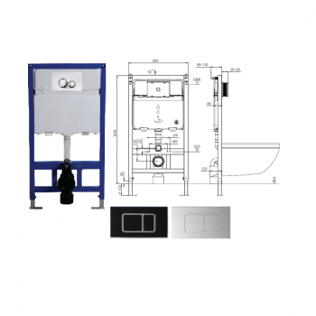 Két nước ẩn bồn cầu treo tường CV-T1900-00