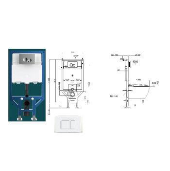 Két nước ẩn bồn cầu treo tường CV-T1900-11